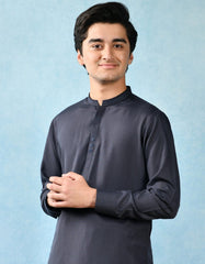 DARK SLATE POLYESTER KAMEEZ SHALWAR | JTKS-43123
