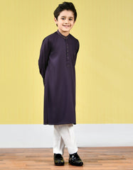 PURPLE POLYESTER VISCOSE KURTA | JCK-43125