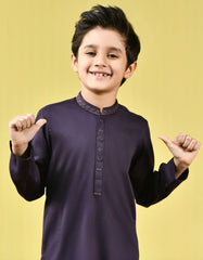 PURPLE POLYESTER VISCOSE KURTA | JCK-43125