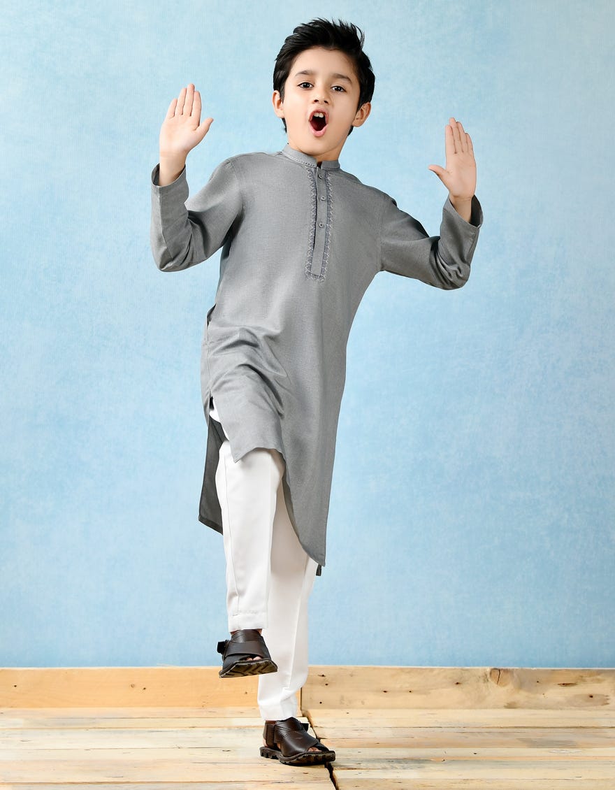 GREY BLENDED KURTA | JCK-43129
