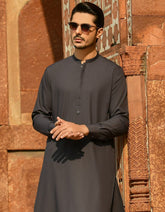 DARK GREY BLENDED KAMEEZ SHALWAR | JJKS-A-44014