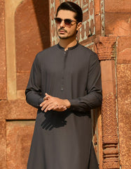 DARK GREY BLENDED KAMEEZ SHALWAR | JJKS-A-44014