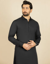 BLACK POLYESTER VISCOSE KAMEEZ SHALWAR | JJKS-44068