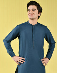 DARK GREEN POLYESTER VISCOSE KAMEEZ SHALWAR | JTKS-A-44074