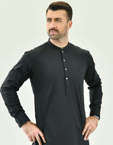 BLACK COTTON KAMEEZ SHALWAR | JJKS-A-44086