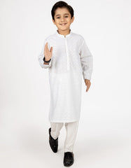 WHITE BLENDED KAMEEZ SHALWAR | JCKS-45009