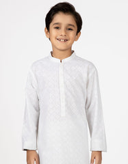 WHITE BLENDED KAMEEZ SHALWAR | JCKS-45009