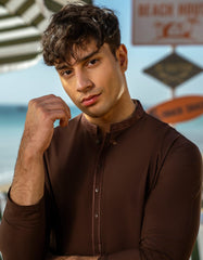 BROWN BLENDED KAMEEZ SHALWAR | JTKS-A-46531