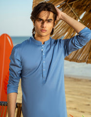 LIGHT BLUE COTTON KURTA | JTK-A-46540