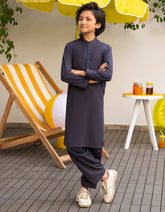 CHARCOAL BLENDED KAMEEZ SHALWAR | JCKS-A-46561