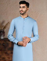 DULL BLUE COTTON KURTA TROUSER | JJKP-S-46577