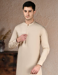 BEIGE COTTON KAMEEZ SHALWAR | JJKS-S-46580