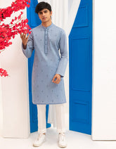 DULL BLUE COTTON KURTA