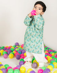 LIGHT GREEN COTTON KAMEEZ SHALWAR | JJIKS-A-46606