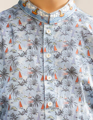 SKY BLUE COTTON KURTA | JCK-A-46611