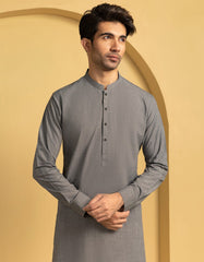 GREY BLENDED KURTA TROUSER