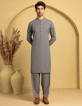 GREY BLENDED CASUAL KAMEEZ SHALWAR