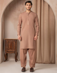 LIGHT BROWN BLENDED SEMI-FORMAL KAMEEZ SHALWAR