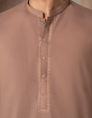 LIGHT BROWN BLENDED SEMI-FORMAL KAMEEZ SHALWAR