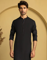 BLACK COTTON KURTA TROUSER