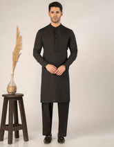 BLACK BLENDED SEMI-FORMAL KURTA TROUSER