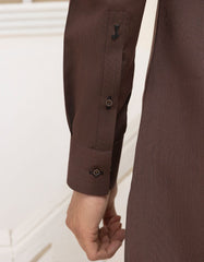 DARK BROWN BLENDED KAMEEZ SHALWAR