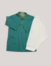 GREEN COTTON KAMEEZ SHALWAR