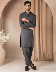 GREY BLENDED SEMI-FORMAL KAMEEZ SHALWAR