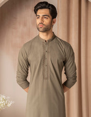 ARMY GREEN BLENDED SEMI-FORMAL KURTA TROUSER