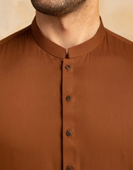 CAMEL BROWN BLENDED KAMEEZ SHALWAR | JJKS-A-47386