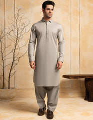 GREY COTTON CASUAL KAMEEZ SHALWAR