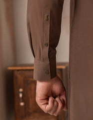 BROWN COTTON CASUAL KAMEEZ SHALWAR