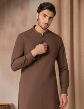 BROWN COTTON CASUAL KAMEEZ SHALWAR