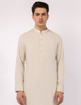 CREAM PLAIN KURTA TROUSERS