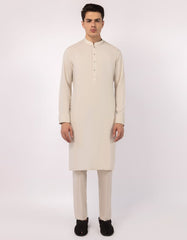 CREAM PLAIN KURTA TROUSERS