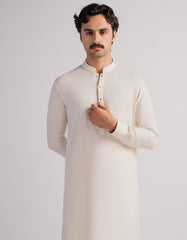 CREAM PLAIN KURTA TROUSERS