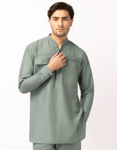 green-casual-short-kurta-trousers-jjshkpa47700