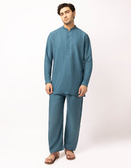 teal-blue-casual-short-kurta-trousers-jjshkpa47708