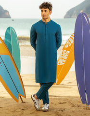 BLUE BLENDED KURTA TROUSER | JTKP-A-50013