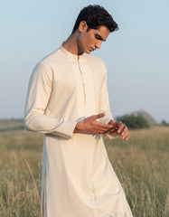 CREAM BLENDED KAMEEZ SHALWAR | JJKS-W-50017