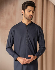NAVY BLUE BLENDED FORMAL KURTA TROUSER