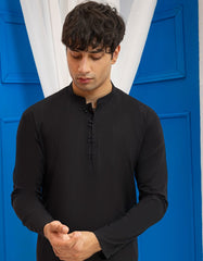 BLACK COTTON KURTA