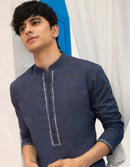 BLUE COTTON KURTA
