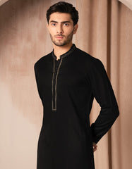 BLACK BLENDED FORMAL KURTA