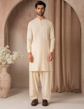 CREAM BLENDED SEMI-FORMAL KAMEEZ SHALWAR