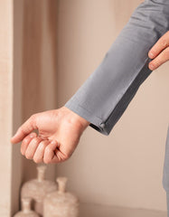 GREY COTTON CASUAL SHORT KURTA TROUSER