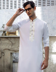 OFF WHITE BLENDED FORMAL KAMEEZ SHALWAR