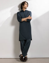 DEEP GREEN BLENDED KAMEEZ SHALWAR