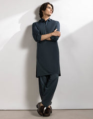 DEEP GREEN BLENDED KAMEEZ SHALWAR