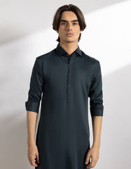 DEEP GREEN BLENDED KAMEEZ SHALWAR